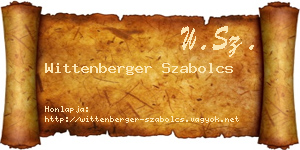 Wittenberger Szabolcs névjegykártya
